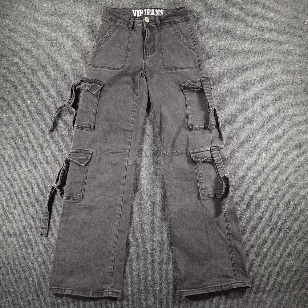 Vip-jeans Women's Black and Grey Trousers